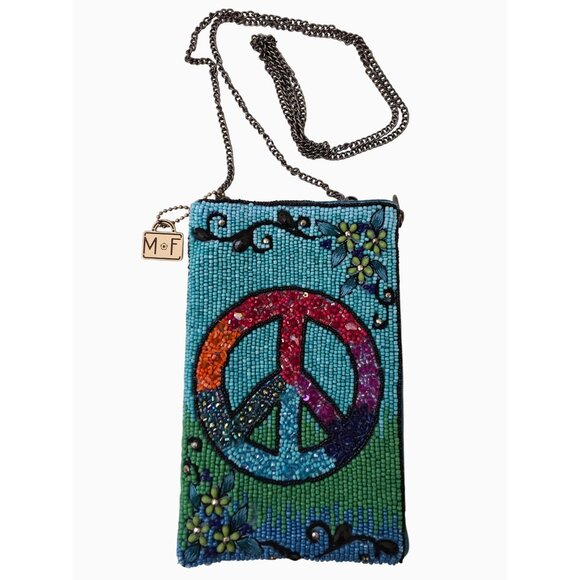 Mary Frances Handbags - MARY FRANCES Inner Peace Beaded Crossbody Phone Bag